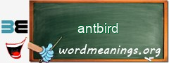 WordMeaning blackboard for antbird